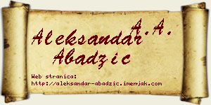 Aleksandar Abadžić vizit kartica